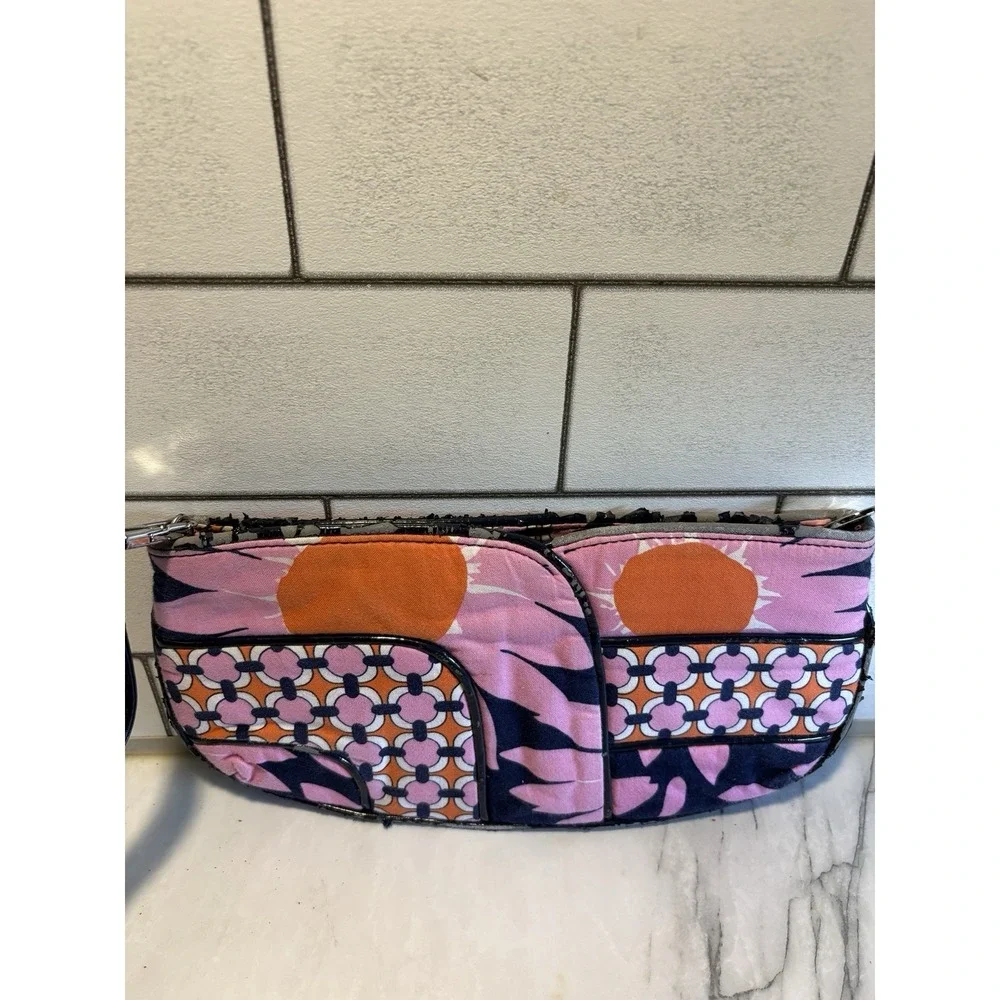 Vera Bradley Frill Loves Me Crossbody Shoulder Bag Pink Orange Navy 2010 Retired